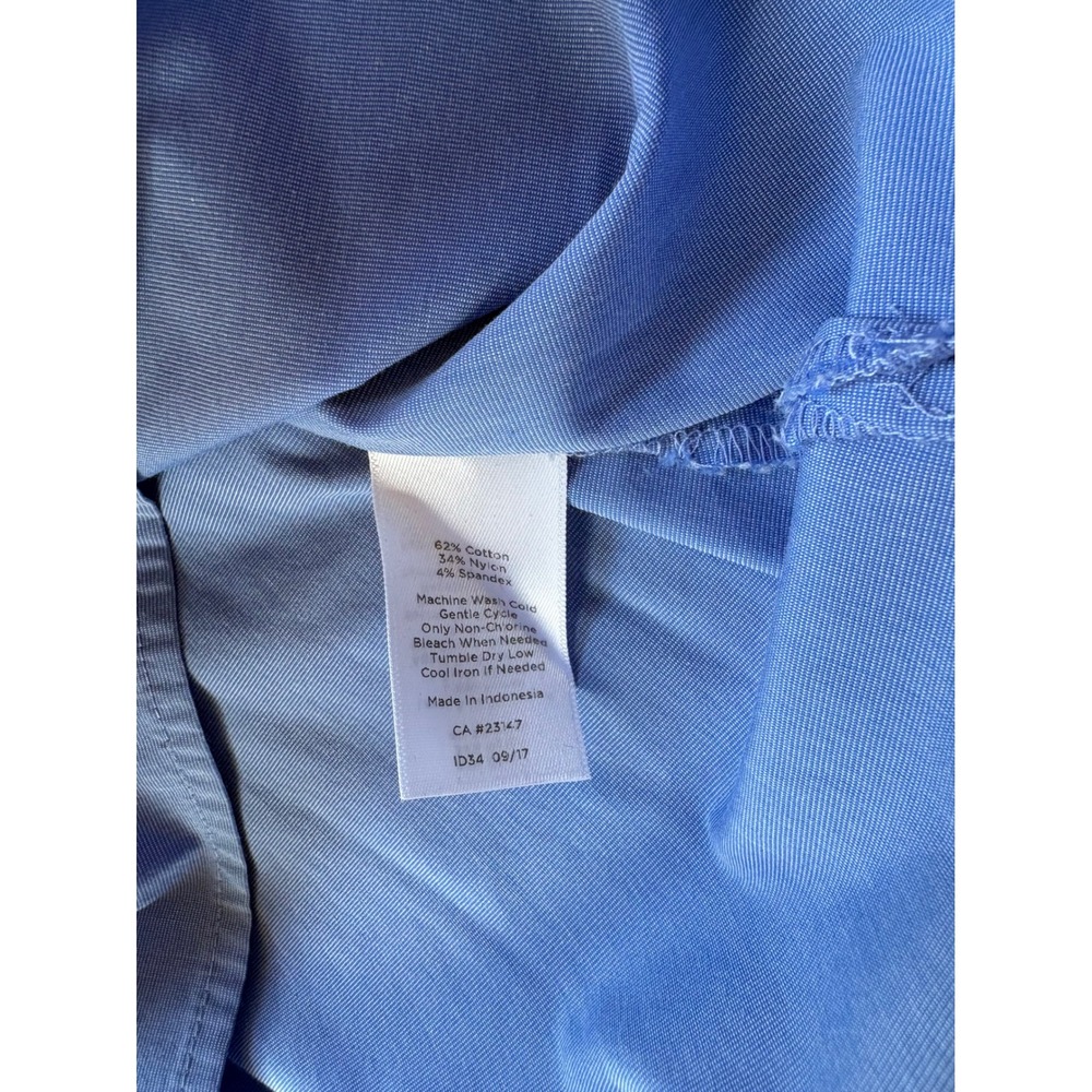 Talbots Womens Sabrina Blue Portrait Collar 3/4 Sleeve Cotton Blend Size L - Picture 4 of 8